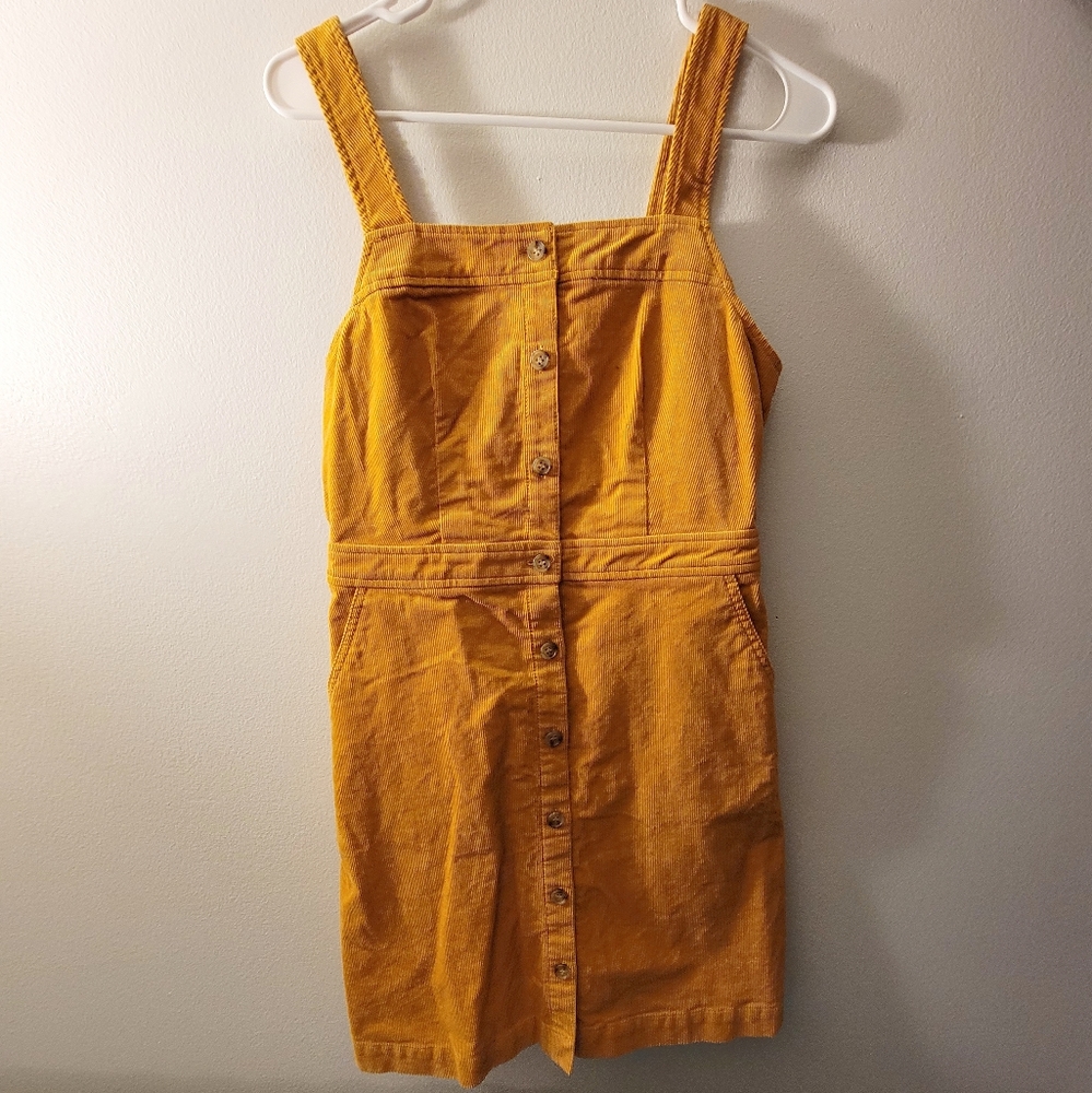 J. Crew Mustard Corduroy Button Down Dress